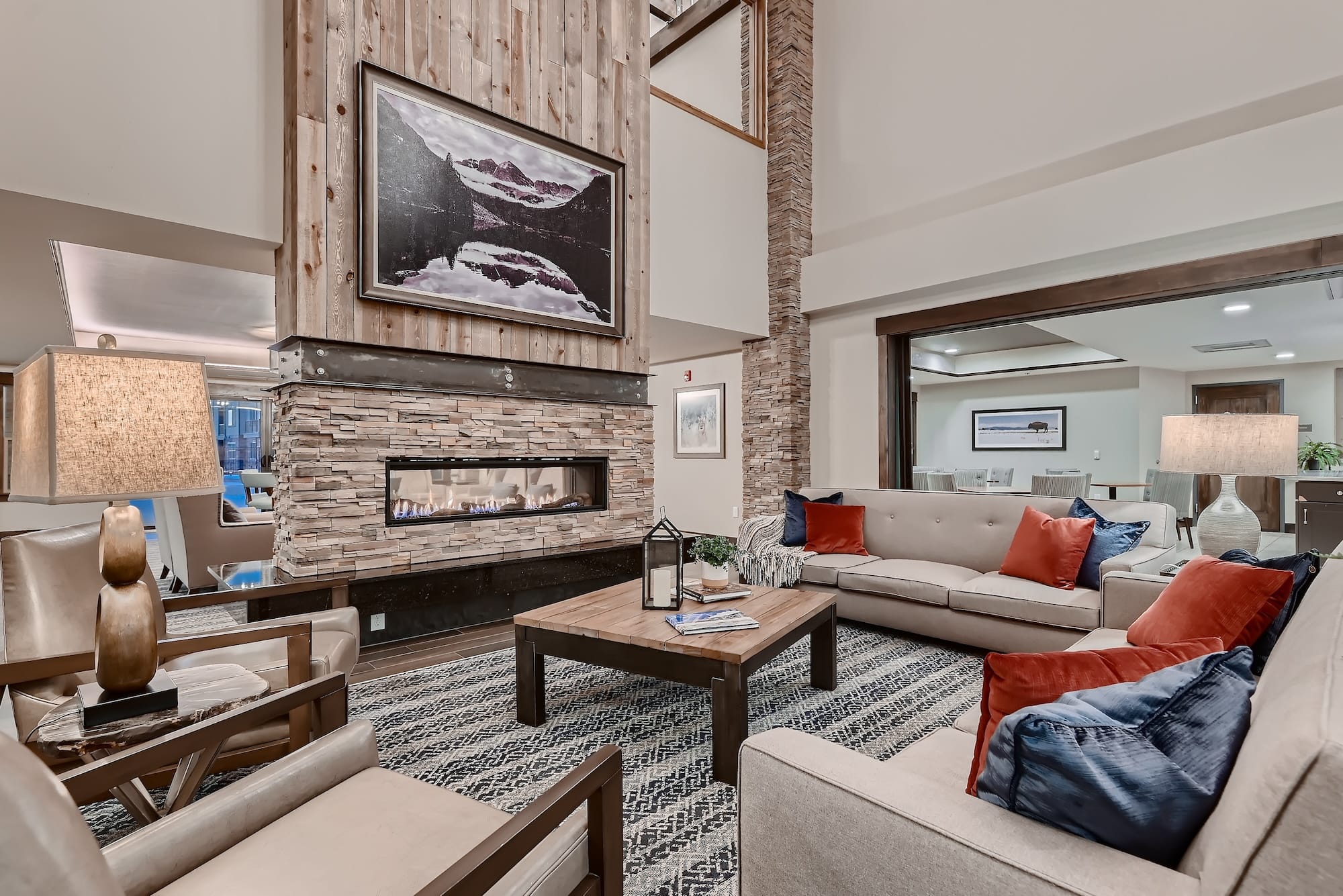 Community Living Room at 55 Resort in Windsor Colorado