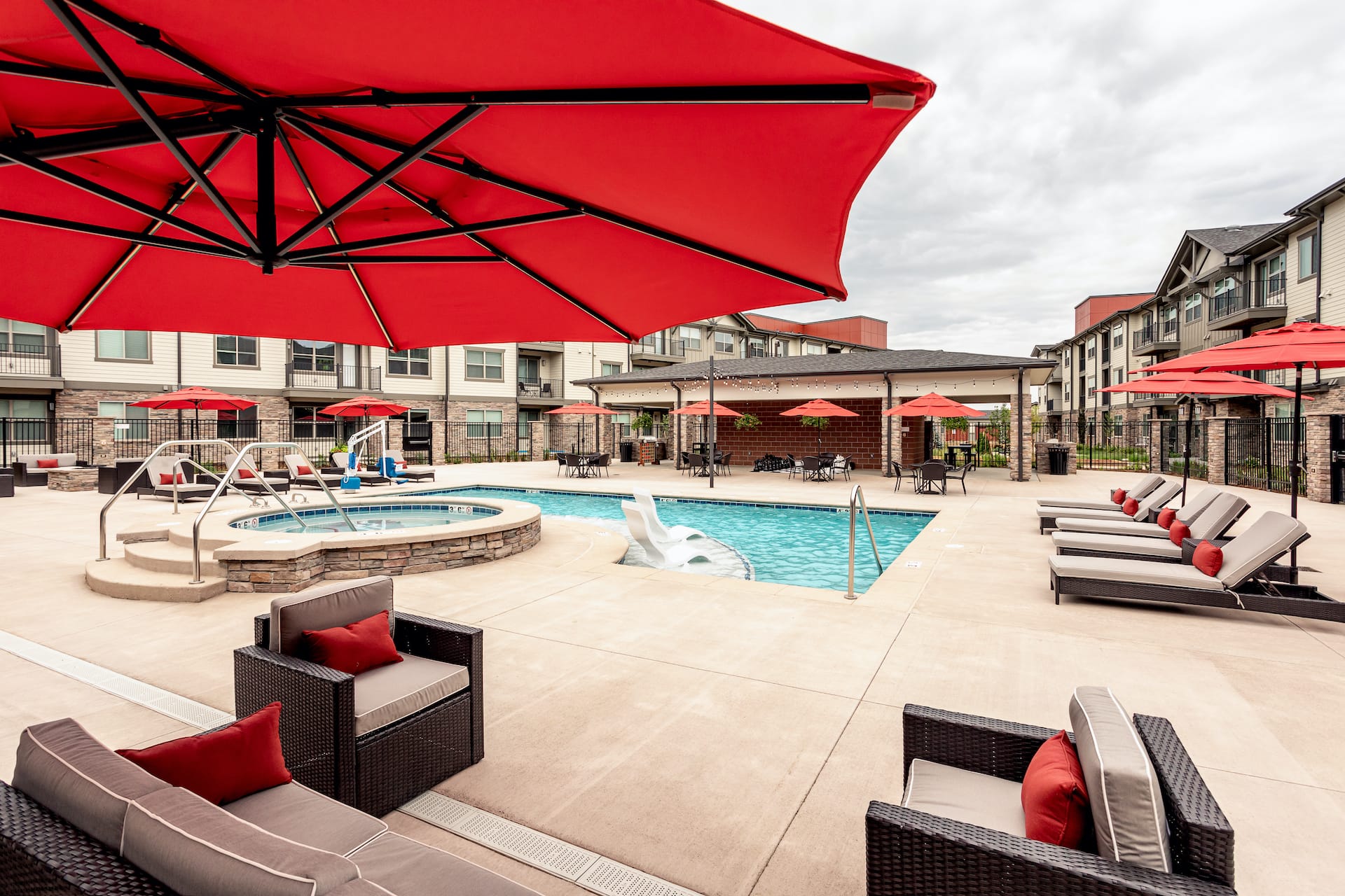 Pool and Hot Tub at 55 Resort in Windsor Colorado